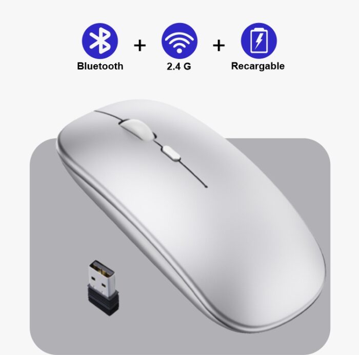 Mouse Inalámbrico Bluetooth + 2.4G Gris