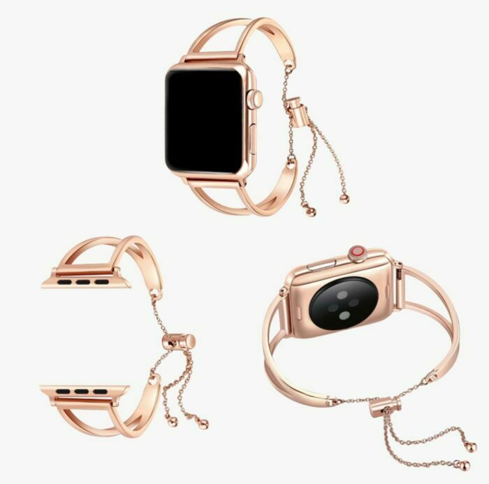 Pulsera Metálica de Lujo Smartwatch Dama Oro Rosa